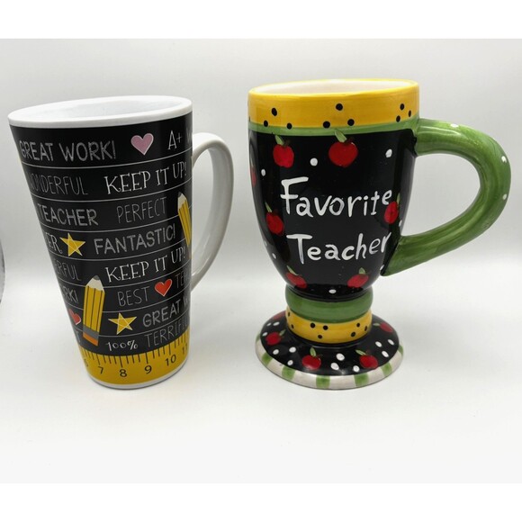 Ganz Favorite Teacher Coffee Tea Mug Cup & Bay Island Encouraging Teacher Mug - Picture 1 of 5